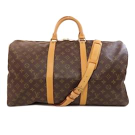 Louis Vuitton-Louis Vuitton Keepall 50 Bandouliere Boston Bag-Brown,Monogram