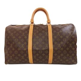 Louis Vuitton-Louis Vuitton Keepall 50 Bandouliere Boston Bag-Brown,Monogram