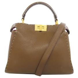 Fendi-Sac à main FENDI Peekaboo Essential-Marron