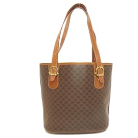 Céline-Celine Macadam Tote Bag-Brown