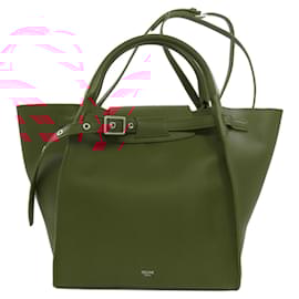 Céline-Celine Red Leather Tote Bag-Red
