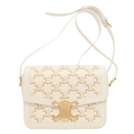 Céline-Celine Teen Triomphe Shoulder Bag-White