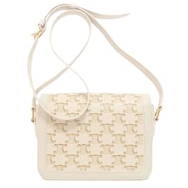 Céline-Celine Teen Triomphe Shoulder Bag-White