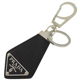 Prada-Prada Saffiano Metal Keychain for Women-Black