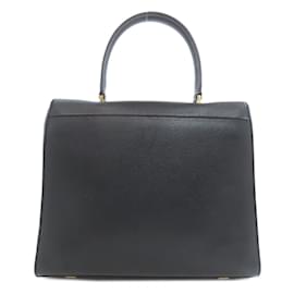 Céline-Celine Black Leather Handbag-Black