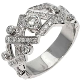 Chanel-CHANEL Baroque Diamond Ring in 18K White Gold-Other