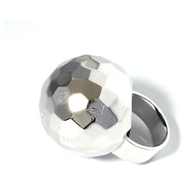 Chanel Women's Mirror Ball Ring in Silver Other