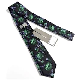 Christian Dior-Christian Dior Black Silk Cravat-Black