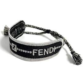 Fendi-Fendi Men's and Women's Misanga Charm Bracelet-Black,Silvery