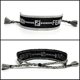 Fendi-Fendi Men's and Women's Misanga Charm Bracelet-Black,Silvery