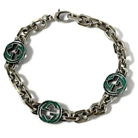 Gucci-Gucci Men's Interlocking G Silver Bracelet-Other