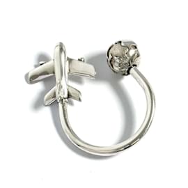 Tiffany & Co-Tiffany Men's Key Ring Holder Airplane Silver-Silvery