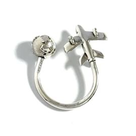 Tiffany & Co-Tiffany Men's Key Ring Holder Airplane Silver-Silvery