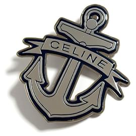 Céline-Celine Blue and Silver Anchor Brooch-Silvery,Blue