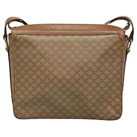 Céline-CELINE Macadam Canvas Shoulder Bag PVC Beige Gold Auth nb297-Beige,Golden