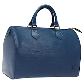 Louis Vuitton-LOUIS VUITTON Epi Speedy 30 Hand Bag Toledo Blue M43005 LV Auth 116650-Blue