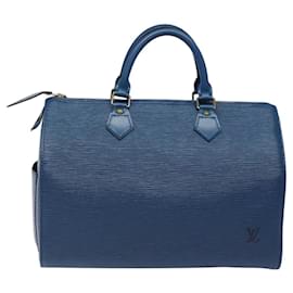 Louis Vuitton-LOUIS VUITTON Epi Speedy 30 Hand Bag Toledo Blue M43005 LV Auth 116650-Blue