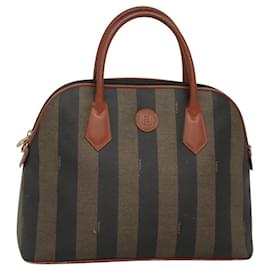 Fendi-Sac à main en toile Pecan FENDI PVC marron or Auth MY398-Marron,Doré
