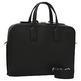 Loewe-LOEWE Anagram Business Bag Leather 2way Black Silver Auth nb409AM-Black,Silvery