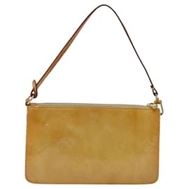 Louis Vuitton-LOUIS VUITTON Monogram Vernis Lexington Accessory Pouch Beige M91010 Auth 116900-Beige