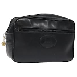 Céline-CELINE Clutch Bag Leather Black Auth nb304-Black