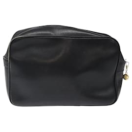 Céline-CELINE Clutch Bag Leather Black Auth nb304-Black