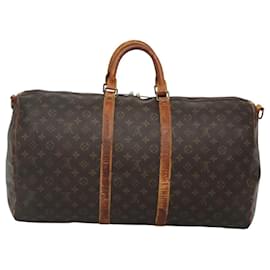 Louis Vuitton-LOUIS VUITTON Monogram Keepall Bandouliere 55 Boston Bag M41414 LV Auth BD1228-Monogram