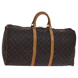 Louis Vuitton-LOUIS VUITTON Monogram Keepall 55 Boston Bag M41424 LV Auth MY203-Monogram