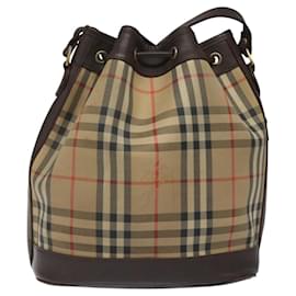 Autre Marque-Burberrys Nova Check Shoulder Bag Canvas Beige Auth ep8280-Beige