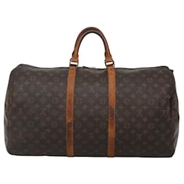 Louis Vuitton-LOUIS VUITTON Monogram Keepall 55 Boston Bag M41424 LV Auth BD1436-Monogram