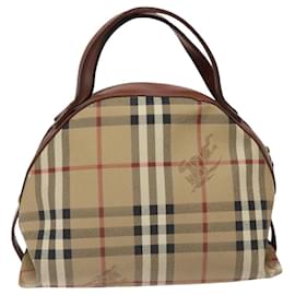Autre Marque-Burberrys Nova Check Hand Bag PVC Beige Brown Auth ep8155-Brown,Beige