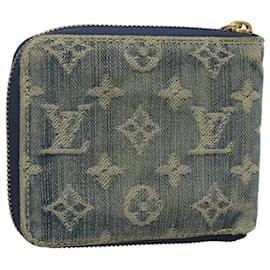 Louis Vuitton-LOUIS VUITTON Monogram Denim Mini Zippy Wallet Wallet Blue M95342 LV Auth BD1131-Blue