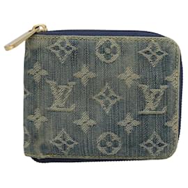 Louis Vuitton-LOUIS VUITTON Monogram Denim Mini Zippy Wallet Wallet Blue M95342 LV Auth BD1131-Blue