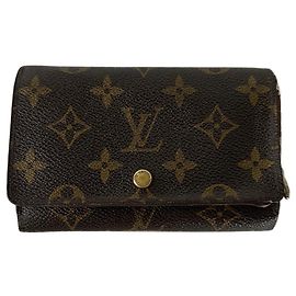 Vintage Louis Vuitton Leather Monogram Wallet Brown Brown
