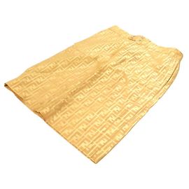 Falda Fendi Zucca Monogram Amarillo Beige Beige Amarillo