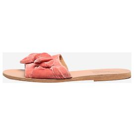 Ancient Greek Sandals Sandálias de veludo rosa com laço - tamanho EU 39 Rosa