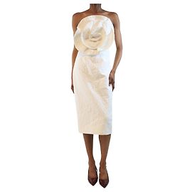 Mara Hoffman Robe midi blanche avec appliqués floraux - taille UK 6 Blanc