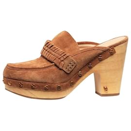 Veronica Beard-Brown suede clogs - size UK 4.5-Brown
