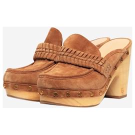 Veronica Beard-Brown suede clogs - size UK 4.5-Brown
