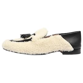 Autre Marque-Black and ivory sheepskin loafers - size EU 36-Black