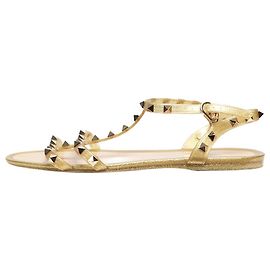Valentino Sandali in gomma glitter Gold Rockstud - taglia EU 39 D'oro