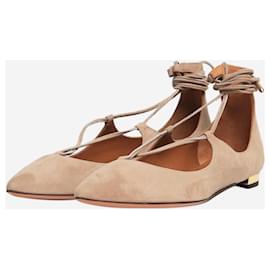 Aquazzura-Blush suede Christy flats - size EU 37-Other