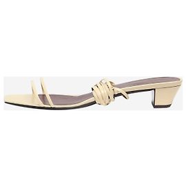 The row Sandales à talons kitten avec une sangle graphique crème - taille EU 38 Écru
