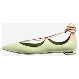 Aquazzura-Cream leather Christy flats - size EU 37-Cream