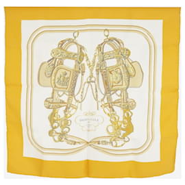 Hermès-Yellow Brides de Gala silk mini scarf-Yellow