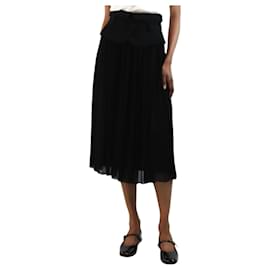 Claudie Pierlot-Black pleated peplum skirt - size UK 8-Black