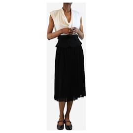 Claudie Pierlot-Black pleated peplum skirt - size UK 8-Black