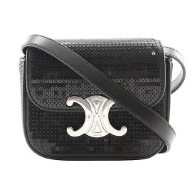 Céline Celine Mini Triomphe Shoulder Bag Black