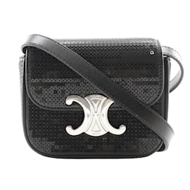 Céline-Celine Mini Triomphe Shoulder Bag-Black