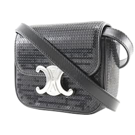 Céline-Celine Mini Triomphe Shoulder Bag-Black